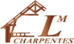 LM Charpentes : Spécialiste en Charpente Bois et Toiture Logo LM Charpentes représentant une structure de toiture en bois stylisée couleur bronze.